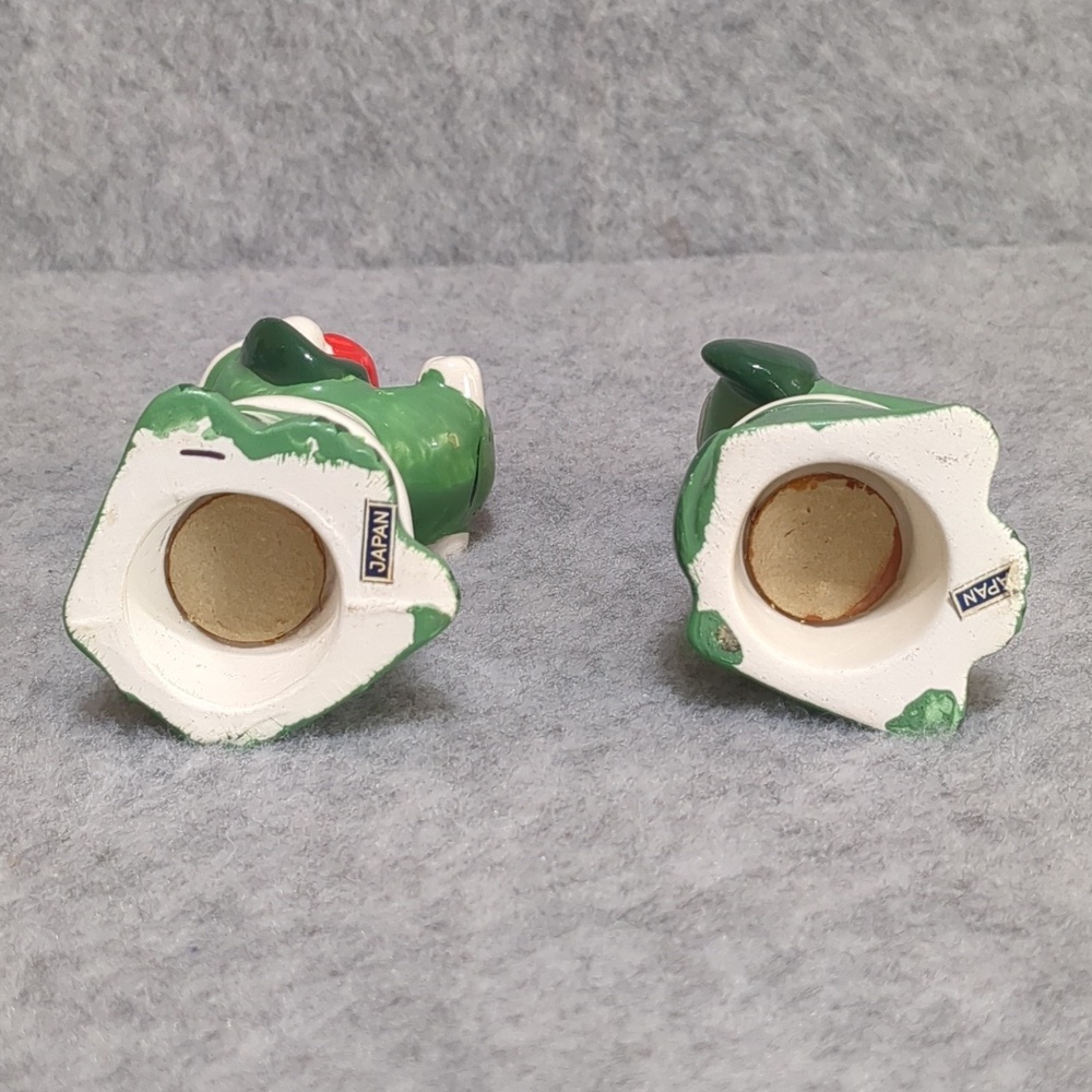 Commodore Japan Christmas Puppy Dog Hound Salt and Pepper Shakers Santa Hat - Picture 4 of 8